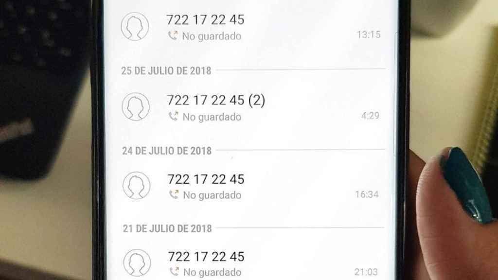 Imagen del registro de llamadas, una de las claves para descifrar este inquietante enigma
