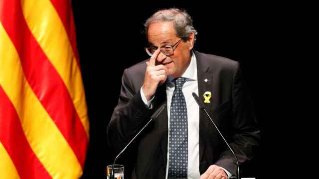 El presidente de la Generalitat, Quim Torra, durante su discurso en el TNC | EFE