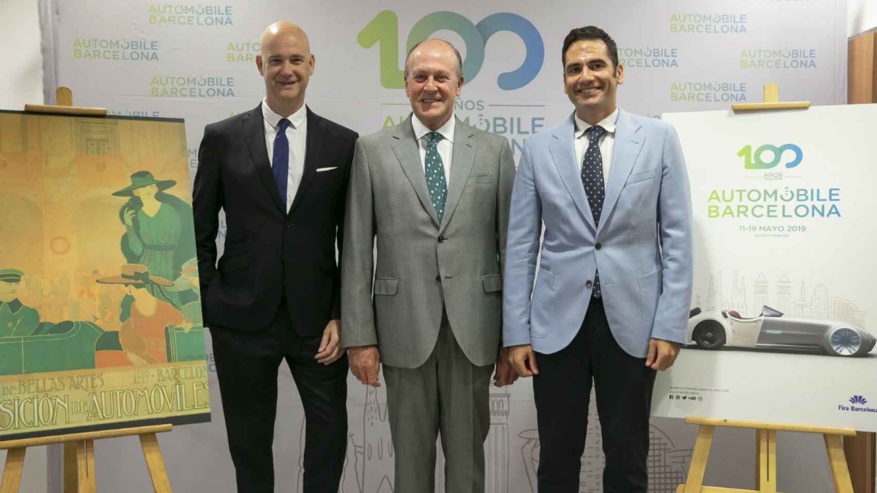 Ricard Zapatero (Fira), Enrique Lacalle (presidente Automobile) y José Miguel García (director), los tres hombres fuertes del Salón / Fira