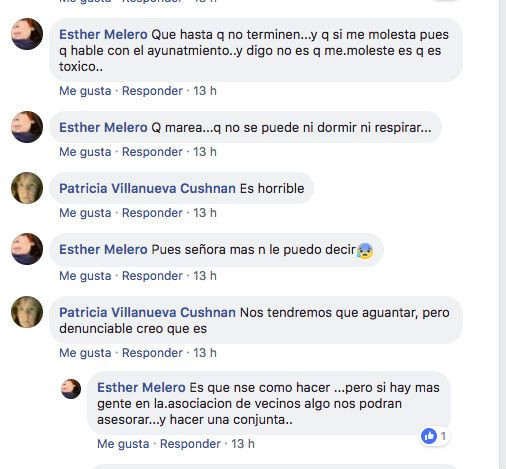 Las vecinas empiezan a quejarse en facebook 