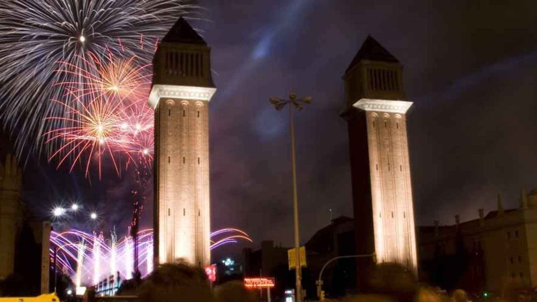 Imagen del piromusical de la Mercè