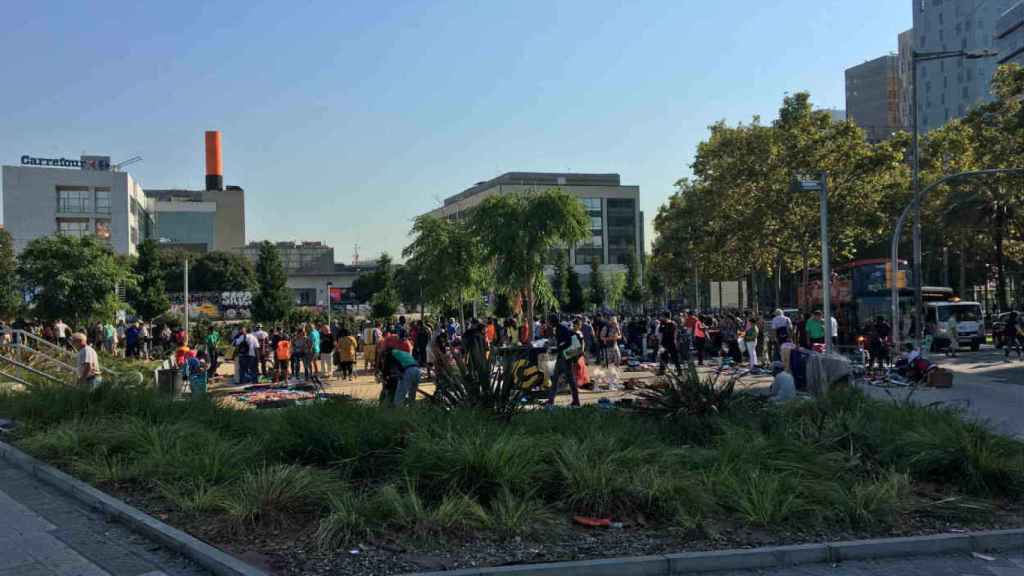 El mercat de la miseria de la plaza de Les Glories se mantiene activo / CR