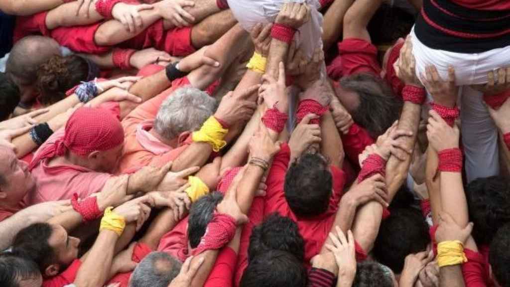 Una ‘colla de castellers’ en Barcelona