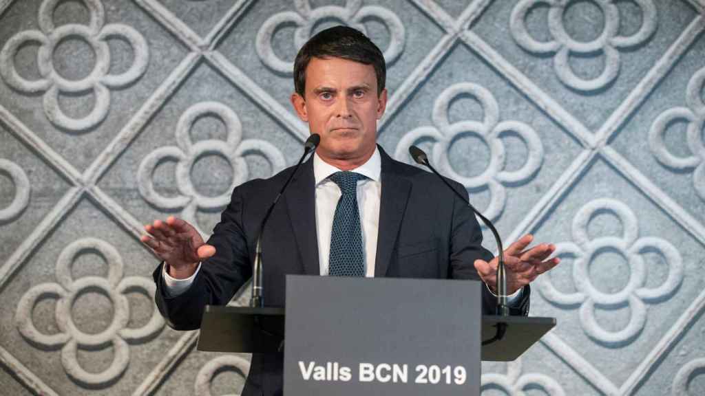 Manuel Valls durante su anuncio oficial como alcaldable de Barcelona, en el CCCB | EFE, Quique García