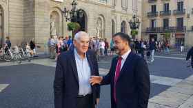 Ernest Maragall y Alfred Bosch, en la plaza de Sant Jaume/ MIKI