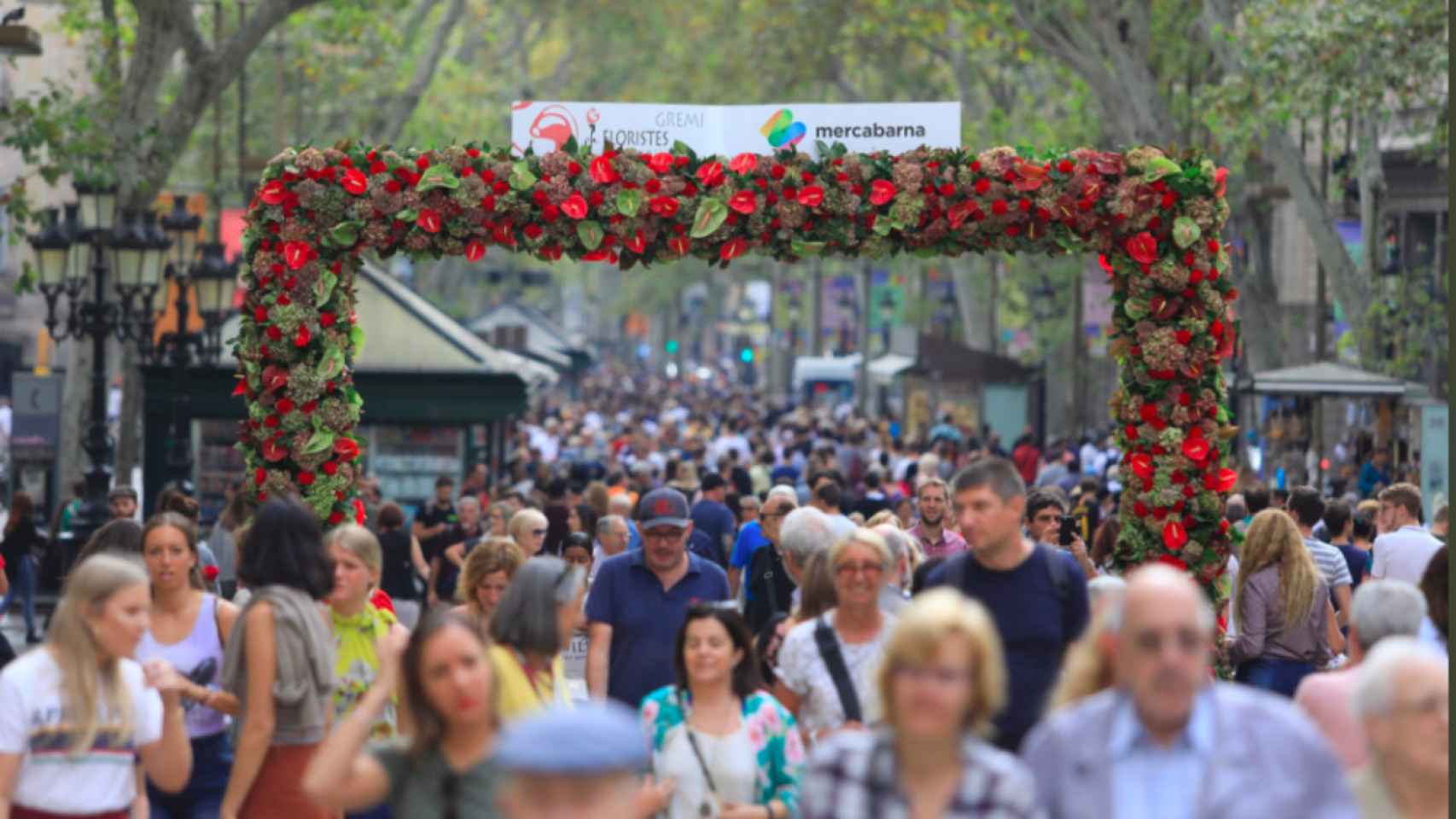 Una imagen de las flores en la Rambla | @interflora