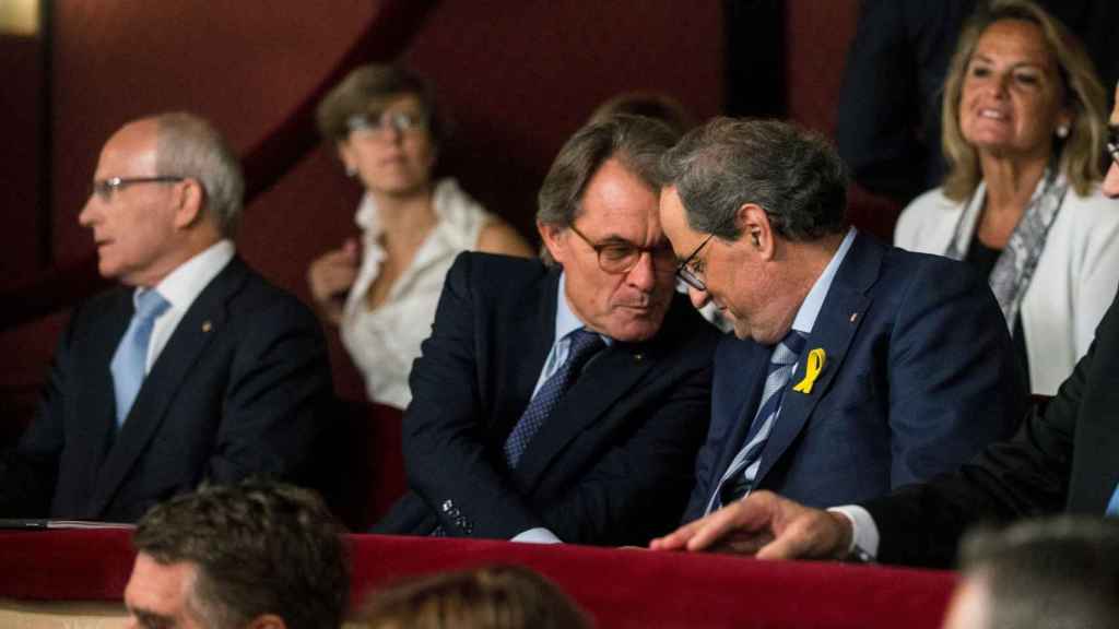 José Montilla, Artur Mas y  Quim Torra en el estreno de la nueva temporada del Liceu / QUIQUE GARCÍA (EFE)