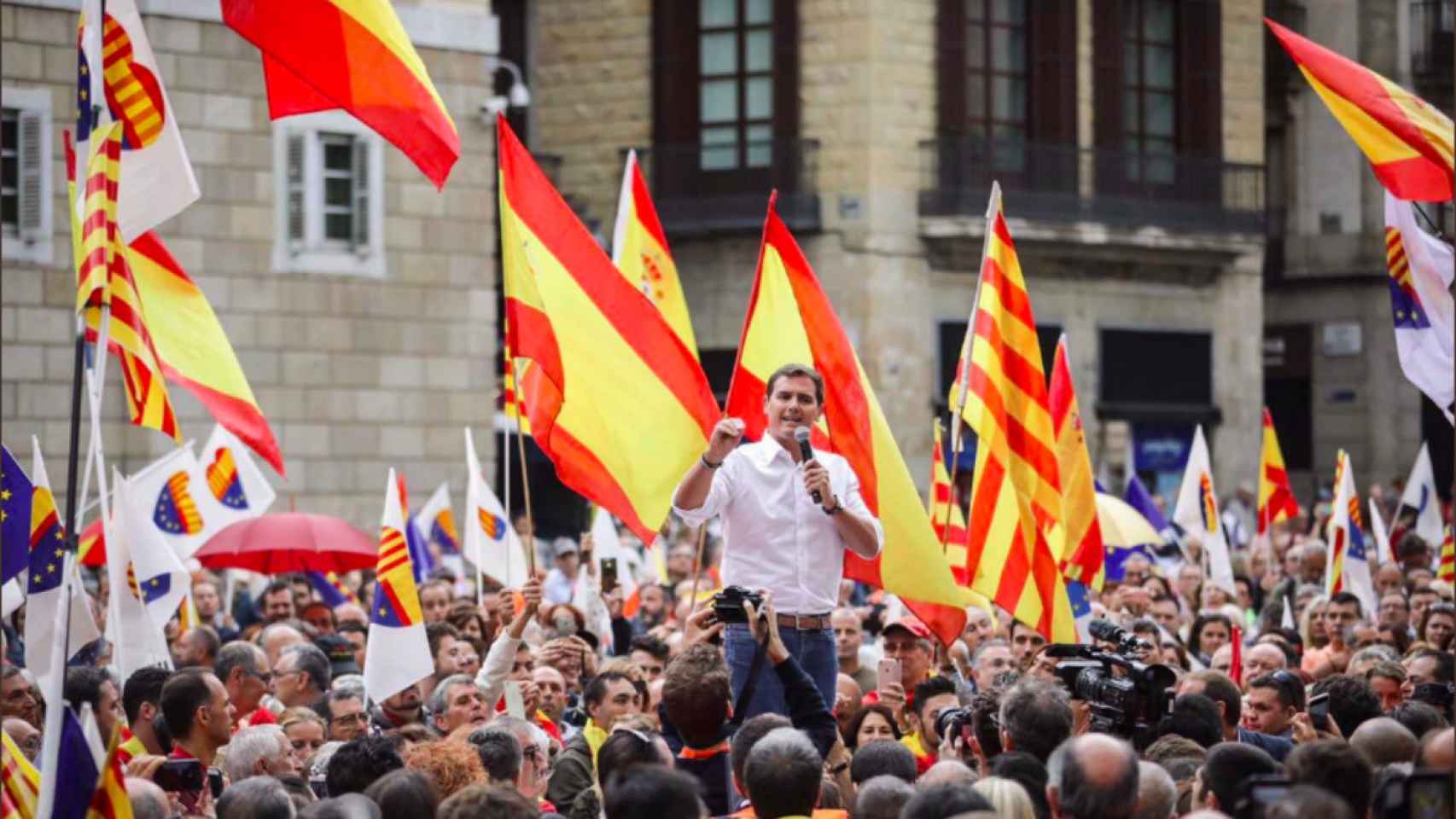 Albert Rivera en la concentración unionista de este domingo, 7 de octubre / A.R.