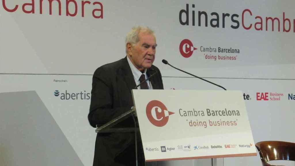 Ernest Maragall, durante su conferencia en la Cambra de Comerç de Barcelona / EP