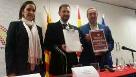 Fiestras, Martínez y Guix (de izq. a dcha.), en la presentación de la ANE / LVP