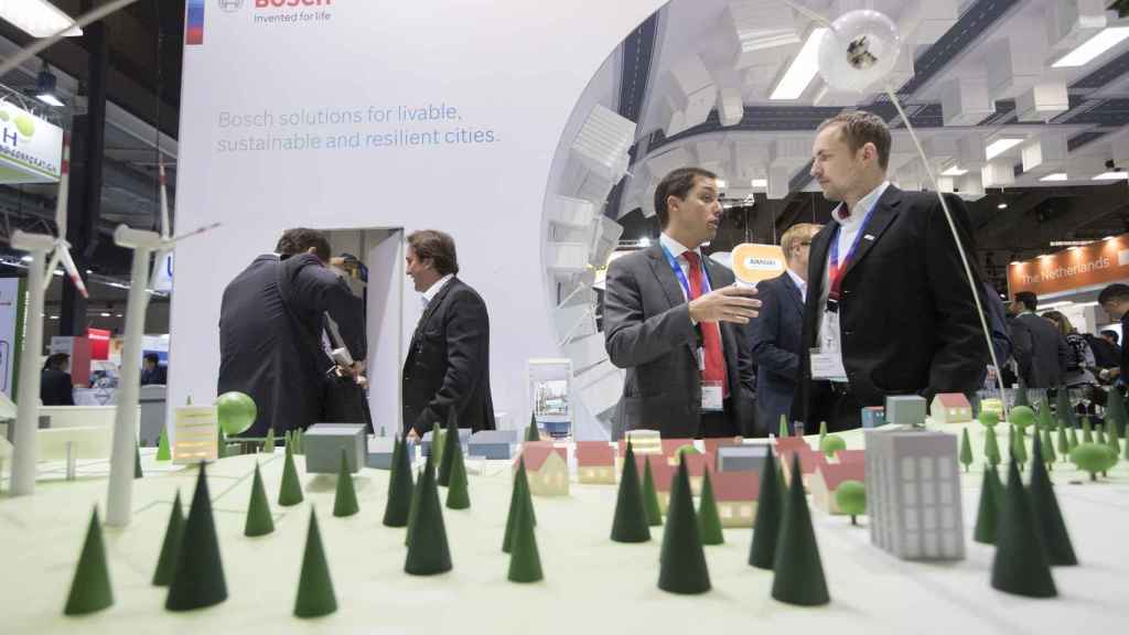 Un stand de la Smart City Expo donde participan ciudades como Barcelona o Nueva York / EFE