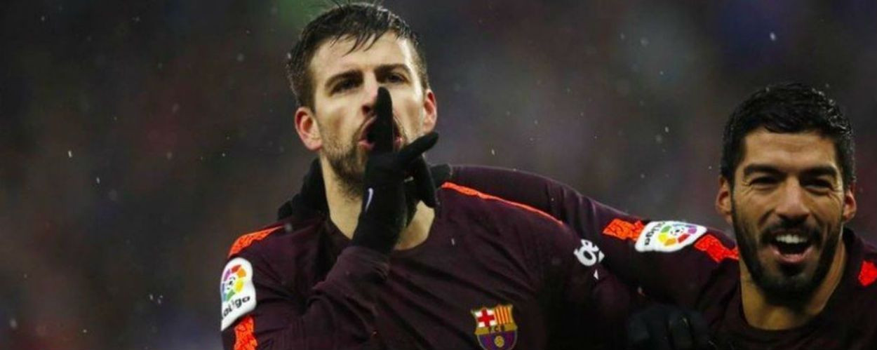 Gerard Piqué, tras marcarle un gol al Espanyol