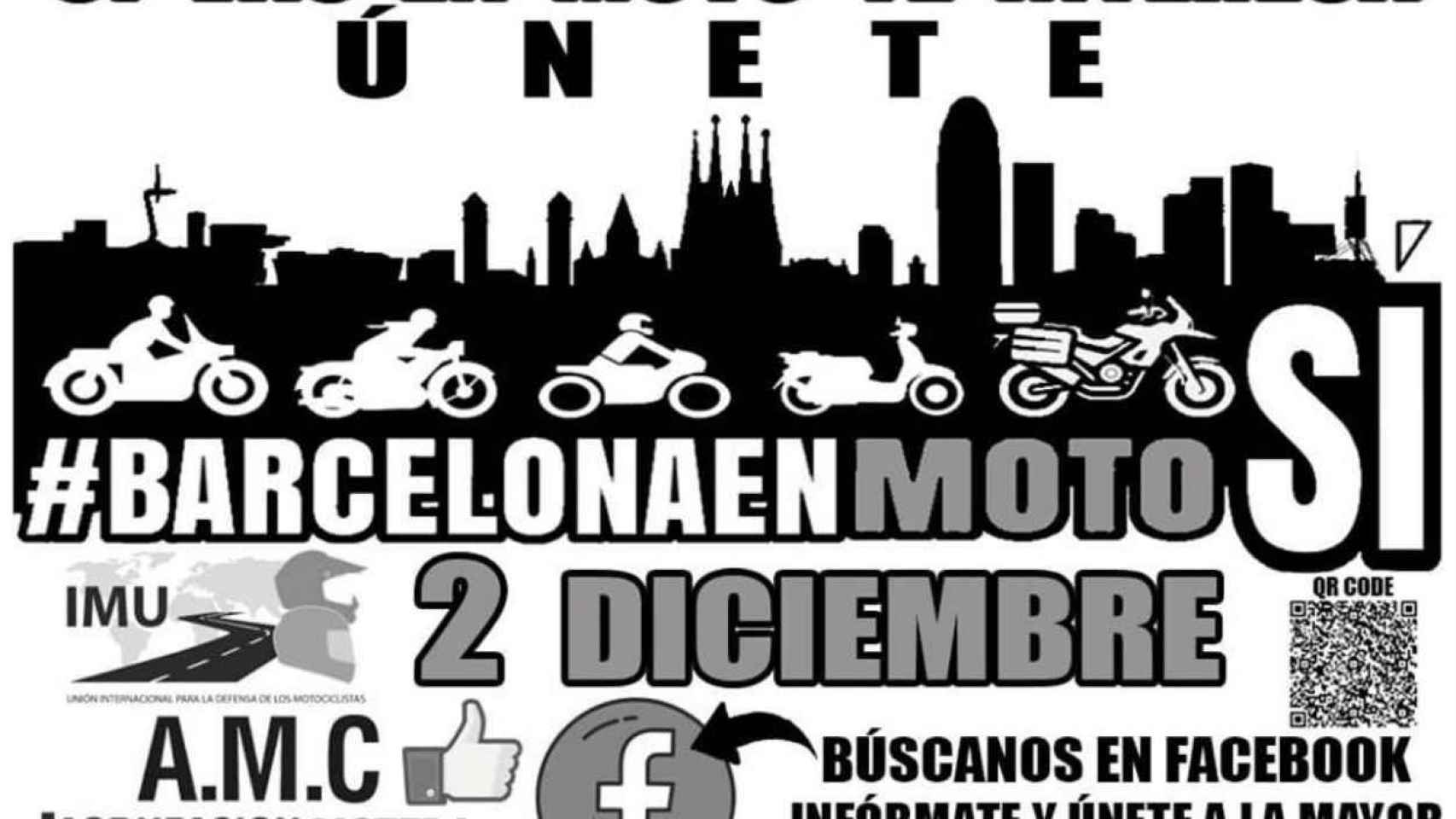 Cartel de la manifestación motera de Barcelona