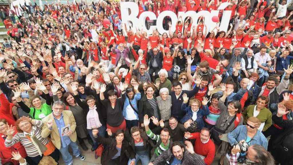 Representantes de Barcelona en Comú (BeC) durante un acto de campaña / BARCELONA EN COMÚ