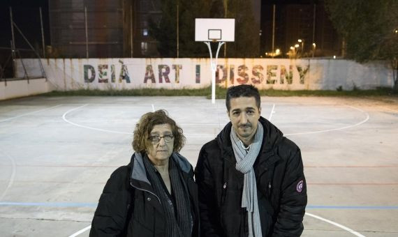 Maria del Mar Fernández y David Gutiérrez en una de las pistas de Canyelles / HUGO FERNÁNDEZ