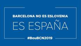 Barcelona no es Eslovenia, es España, logo del PP de Josep Bou.