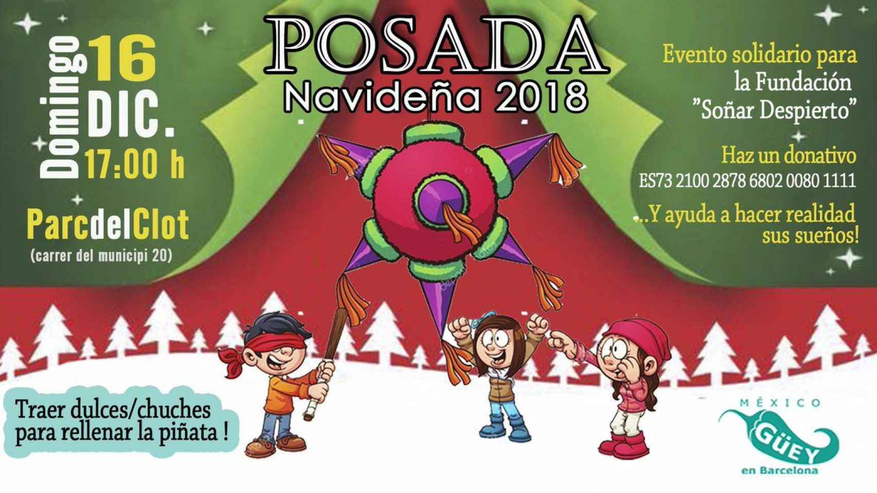 Promoción del evento Posada Navideña de los mexicanos en Barcelona