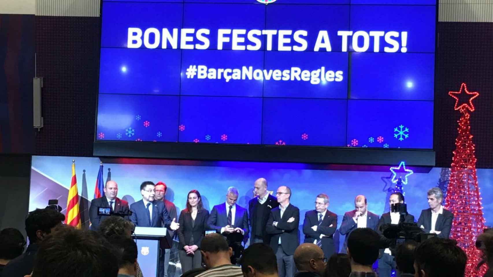 Josep Maria Bartomeu, durante su discurso navideño de 2018 / MIKI