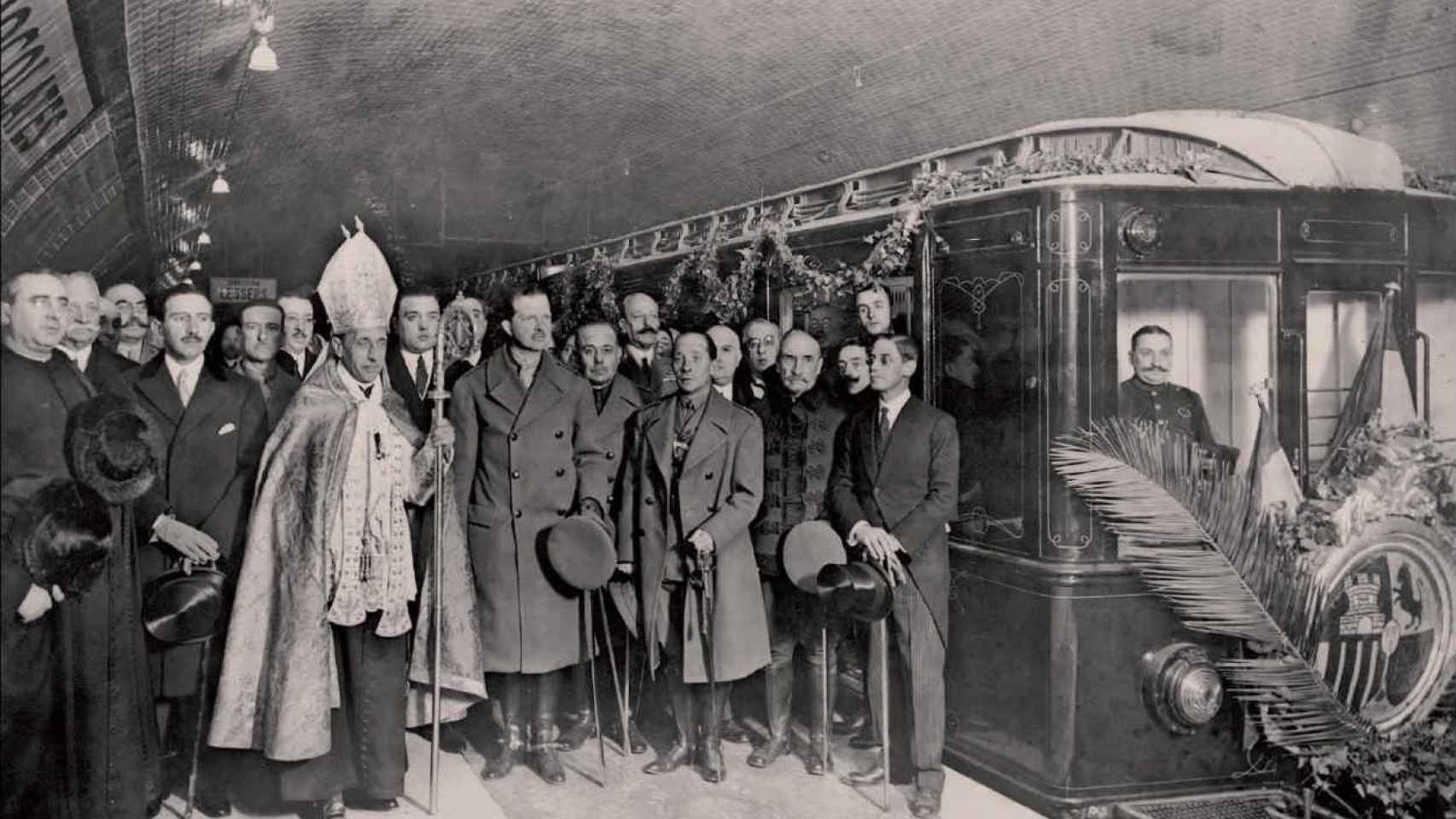 Inauguración del primer metro de Barcelona, en 1924