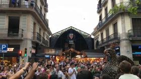 La Boqueria, desde las Ramblas, durante La Mercè de 2018 / MIKI