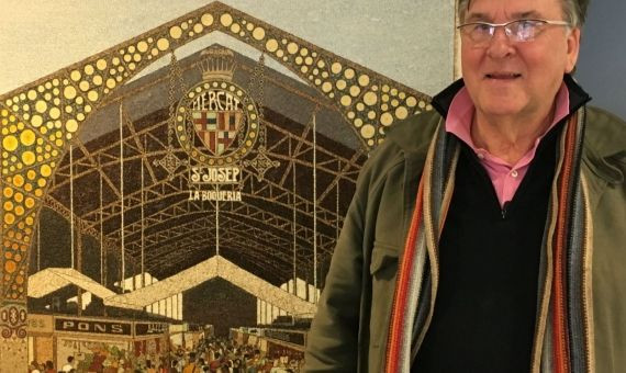 Salvador Capdevila, delante de una Boqueria hecha de semillas / MIKI