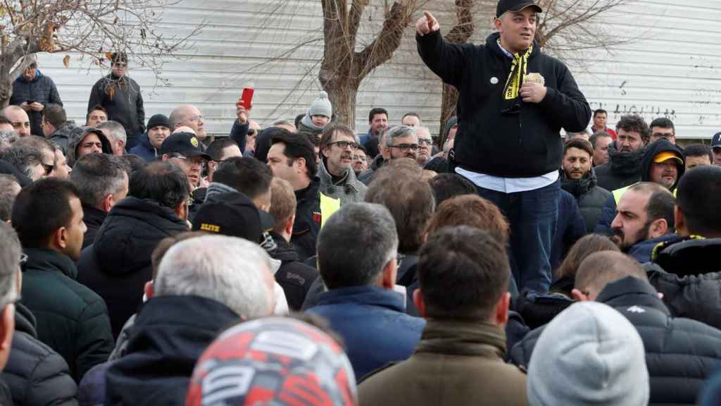 El portavoz de Elite Taxi, Alberto 'Tito' Álvarez  / EFE