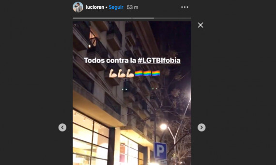 El DJ y influencer Lucas Lorén mostrando su apoyo en la manifestación / LUCAS LORÉN INSTAGRAM