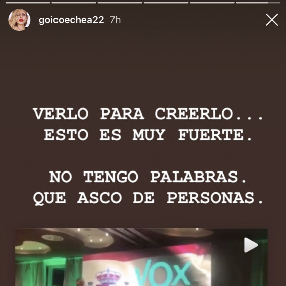 Reacción de la modelo e influencer Jessica Goicoechea / INSTAGRAM