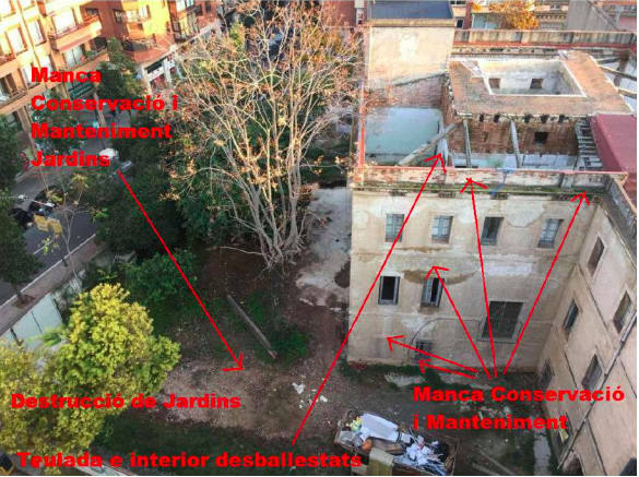 Estado actual de la futura residencia del Arzobispado en Les Corts