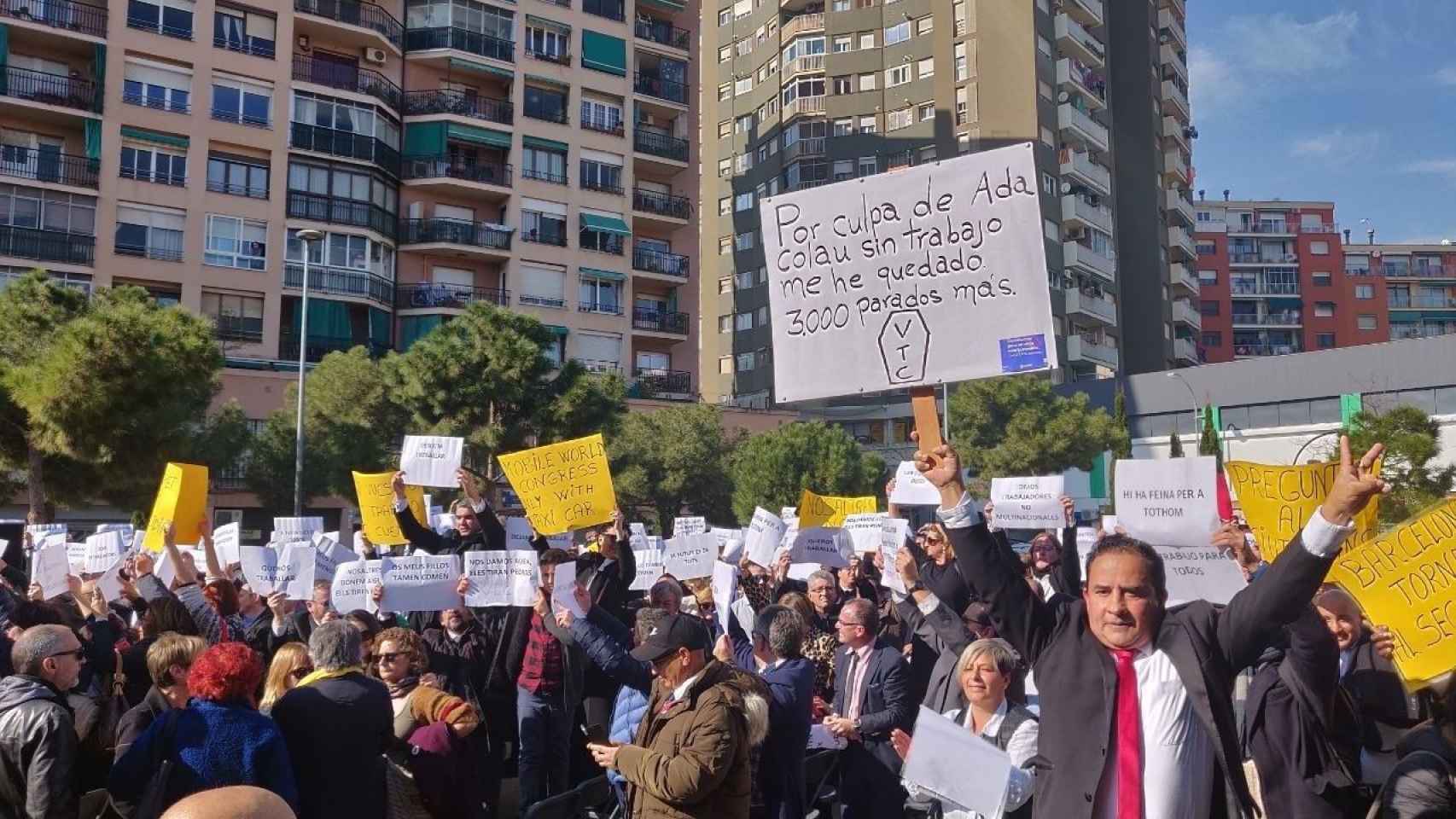 Conductores de VTC han protestado este sábado en Barcelona / EUROPA PRESS