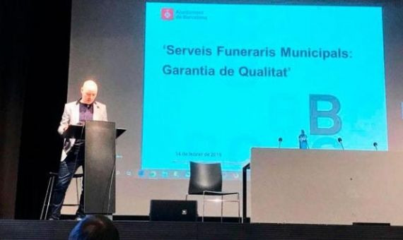 Eloi Badia, durante la II jornada de Servicios Funerarios Municipales / CG