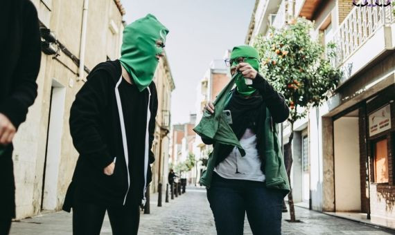 Las máscaras que utilizarán las manifestantes este viernes / FEDRA BRONDO 