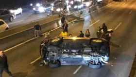 Espectacular accidente en la Ronda de Dalt, en Barcelona