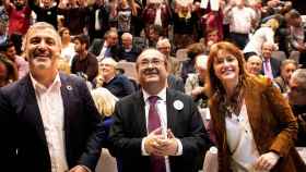 Collboni, Iceta y Bonet en el acto de presentación de Compromís per Barcelona / EFE