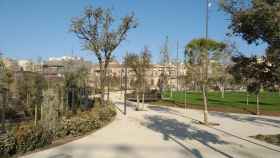 Una parte del parque de la Canòpia Urbana, en el plaza de Glòries, ya acabado / JORDI SUBIRANA