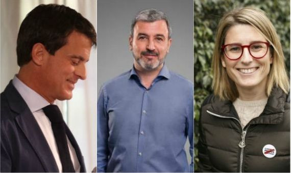 Manuel Valls, Jaume Collboni y Elsa Artadi
