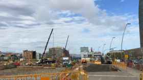 Obras en la plaza de Les Glòries / A. M.