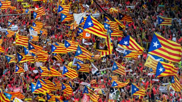 Imagen de la manifestación de la Diada de Cataluña el 11 de septiembre de 2018 / EFE