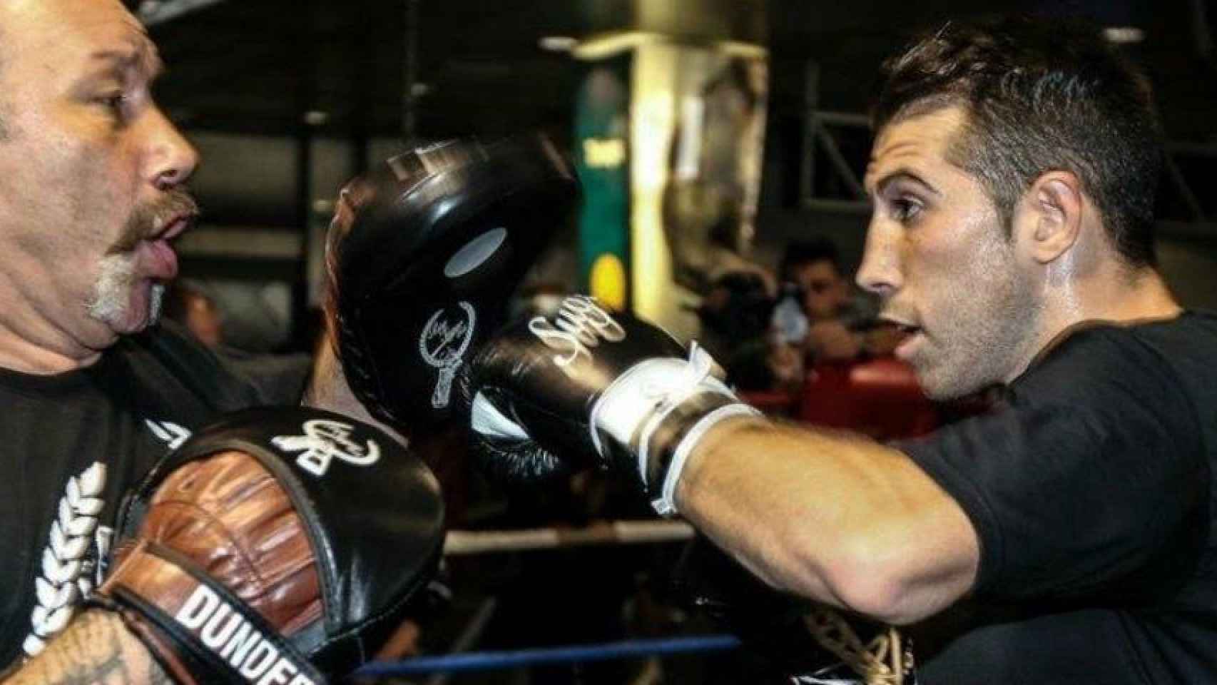 Sandor Martín (derecha), en una sesión con Rafa Martín, su entrenador