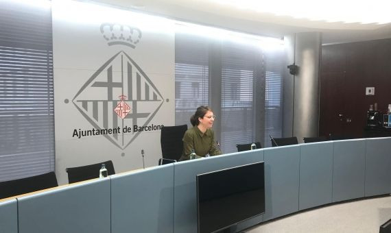 Janet Sanz, concejal de Ecología y Urbanismo, en rueda de prensa / S.CASAS