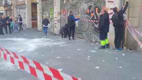 Protesta de los trabajadores del Metro frente a la sede de Barcelona en Comú / EUROPA PRESS