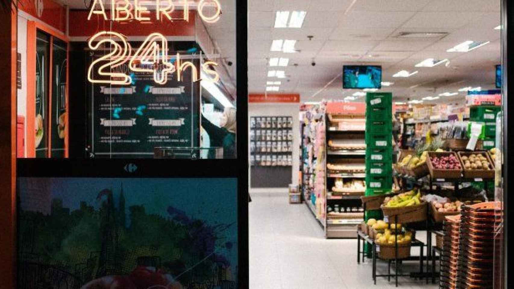 Imagen de un supermercado 24 horas en Barcelona