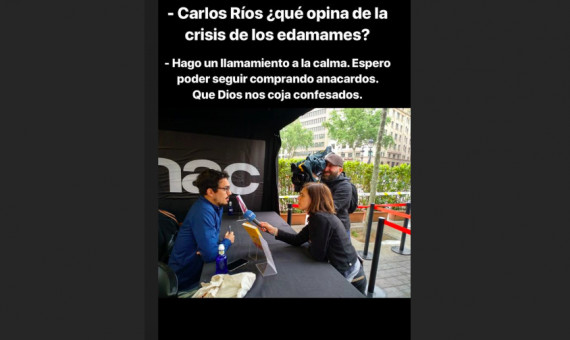 Meme de edamames publicado por un seguidor de Carlos Rios / INSTAGRAM