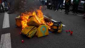 Protesta de los trabajadores de Glovo por la muerte de un trabajador