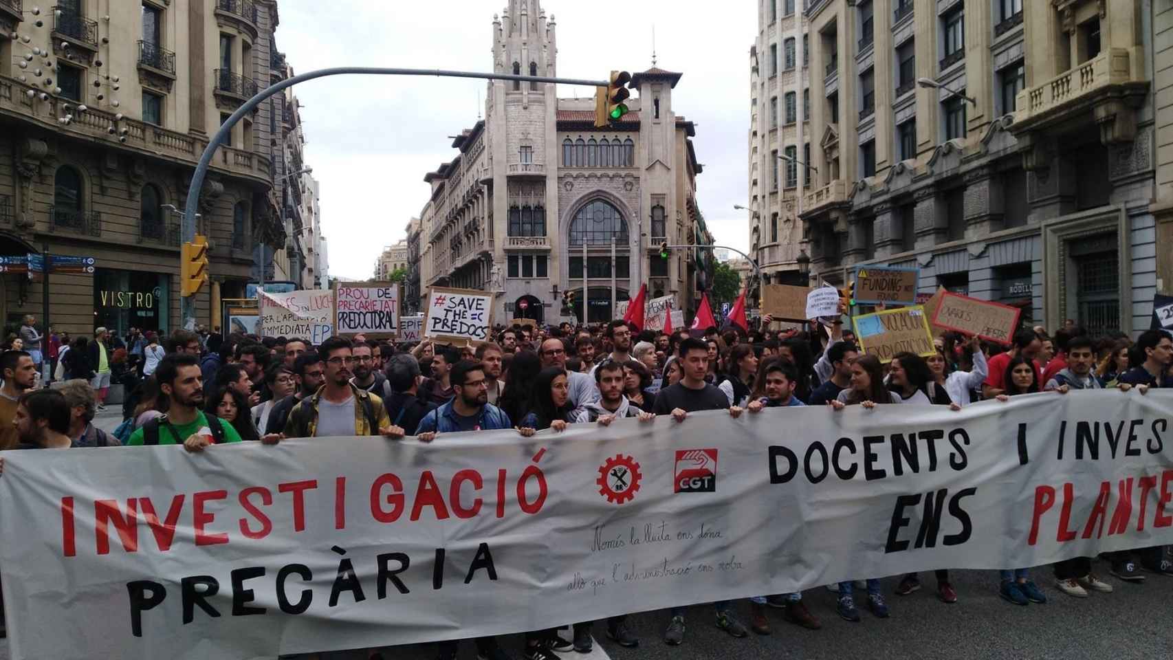 Una imagen de archivo de una protesta universitaria durante una huelga / EUROPA PRESS