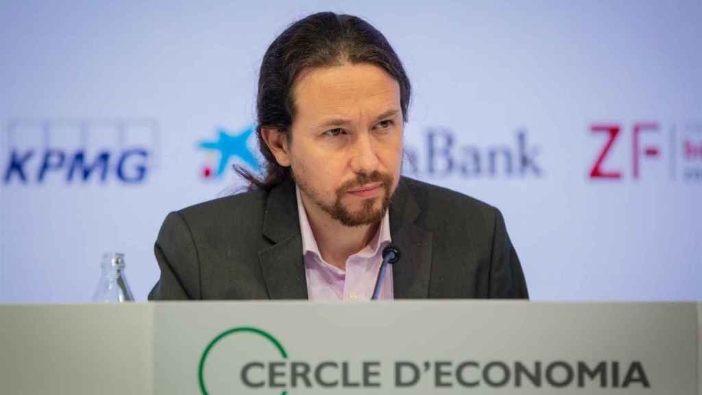 Una imagen de Pablo Iglesias durante la XXXV Reunión del Círculo de Economía celebrada en Sitges