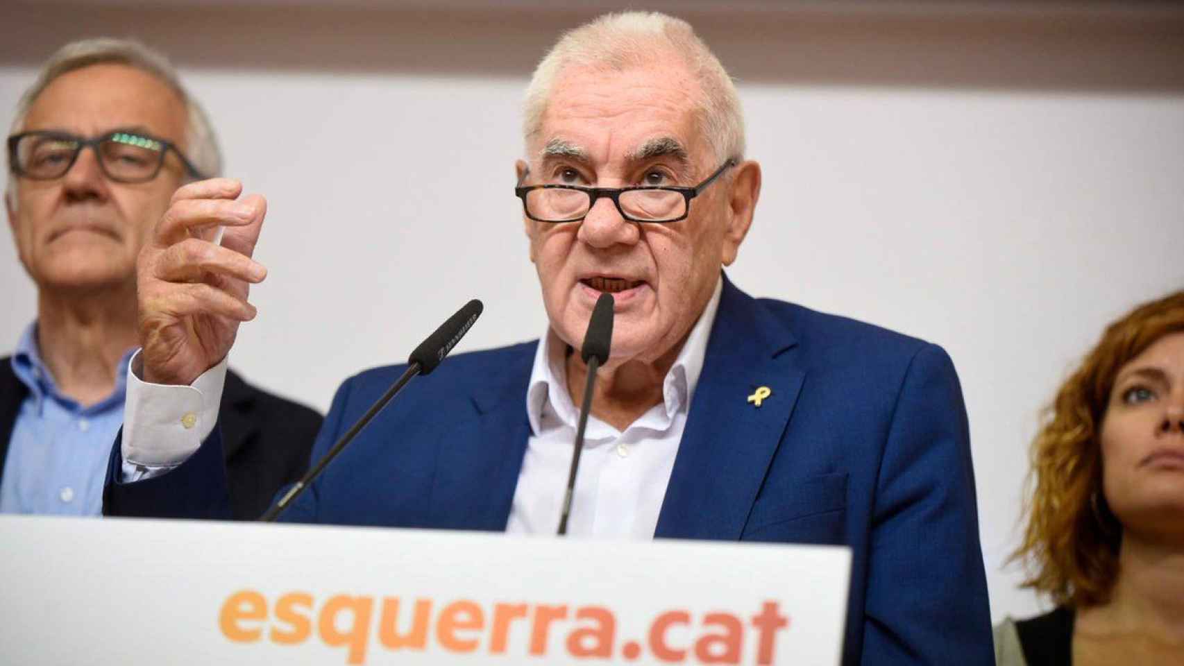 Ernest Maragall, este martes, durante la rueda de prensa en la sede republicana / ERC