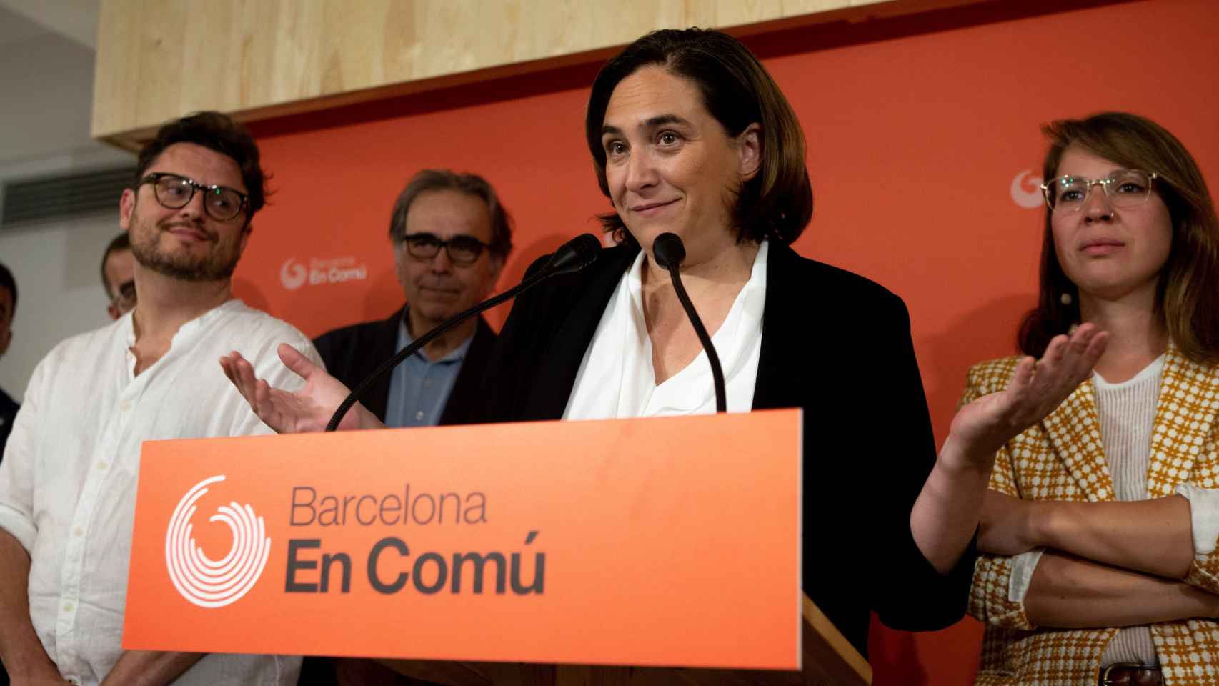 Ada Colau, en la rueda de prensa de presentación de los resultados / EFE QUIQUE GARCÍA