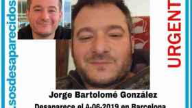 Cartel anunciando la desaparición de un hombre en Nou Barris