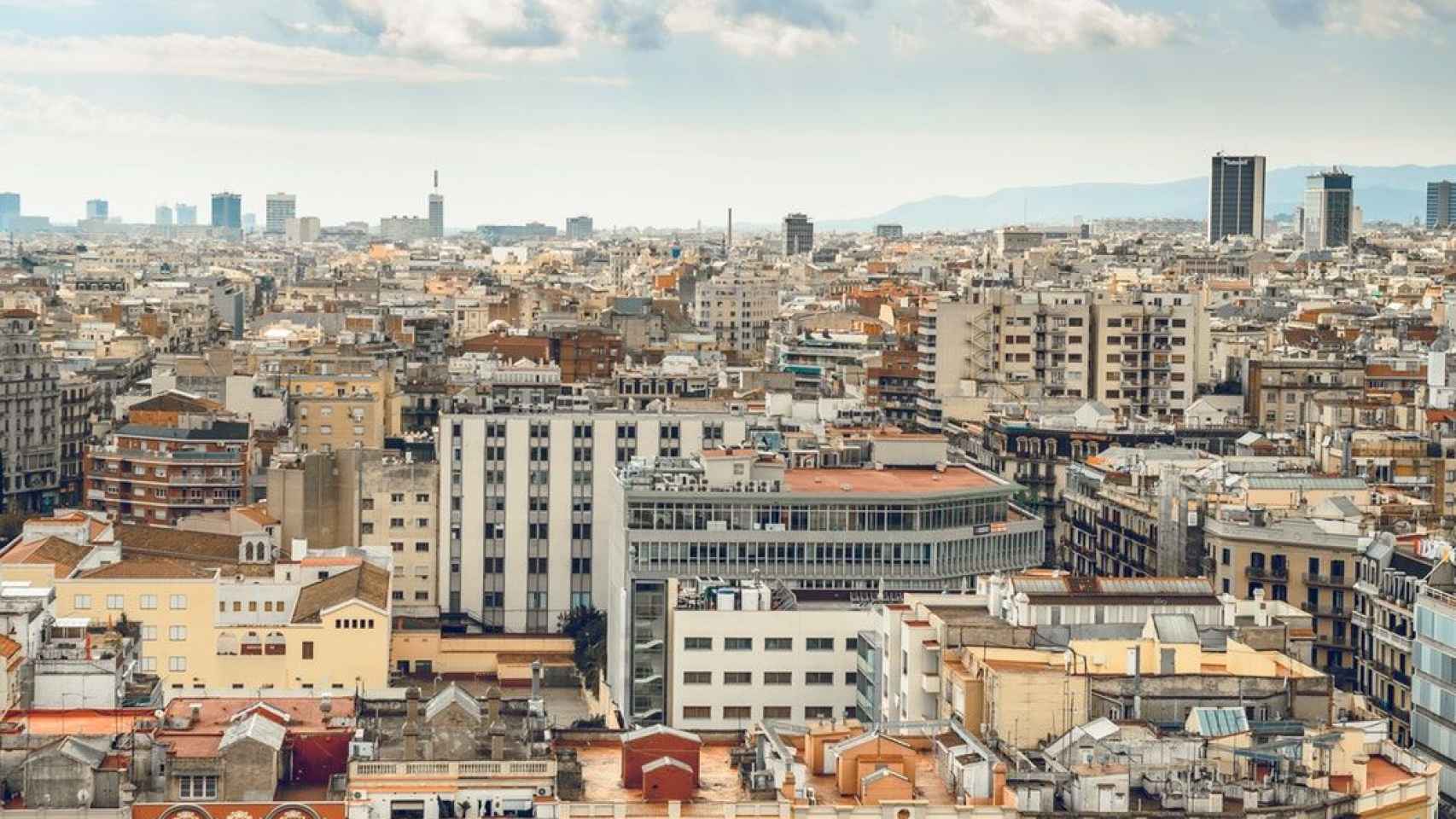 Vista aérea de la ciudad de Barcelona